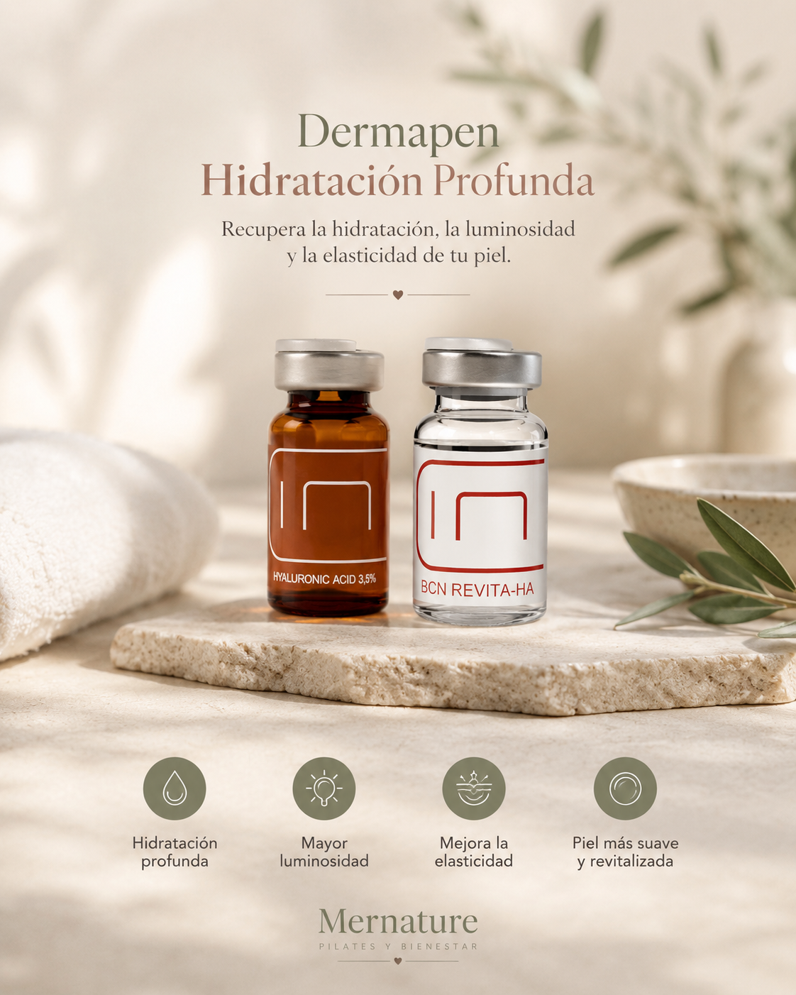 Tratamiento facial con dermapen con viales BCN para hidratar y aportar luminosidad en la piel
